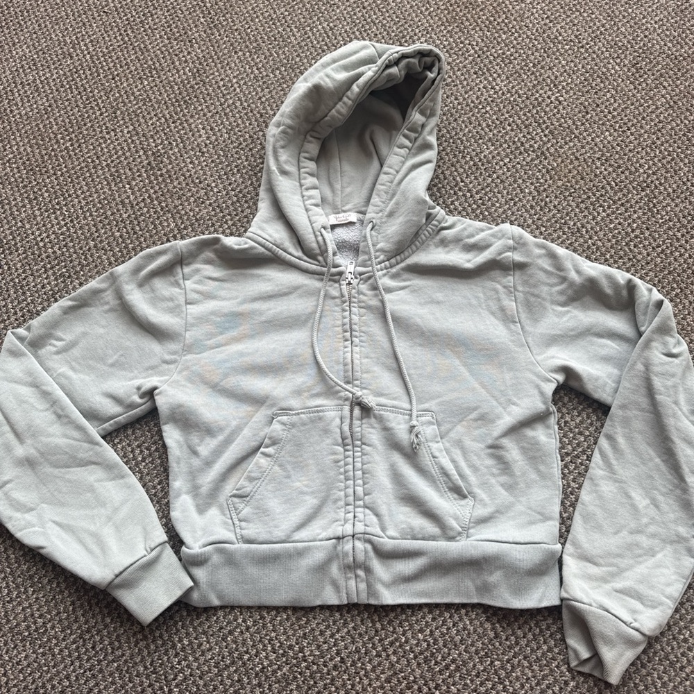 Brandy Melville Light Green zip up Hoodie